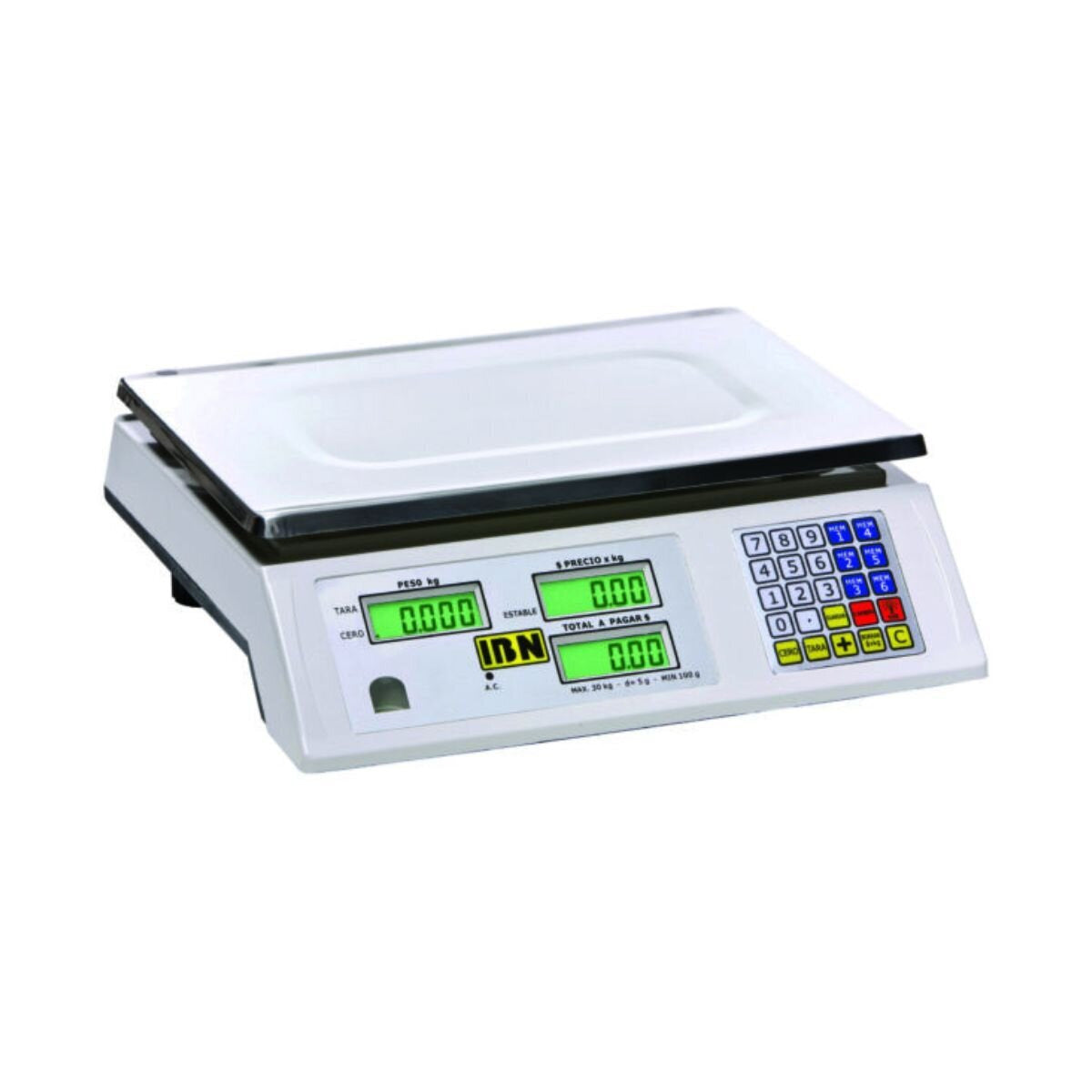 Báscula Electrónica Capacidad de 30 kg x 5 g