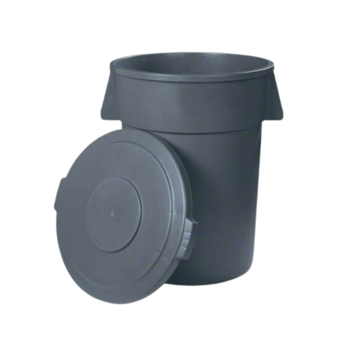 Basurero Redondo Gris 32 Galones de Plástico con Tapa