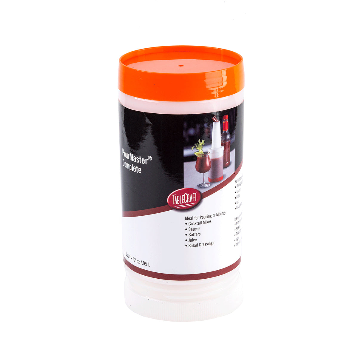 Bote de Plástico con Boquilla Naranja de 32 oz PourMaster