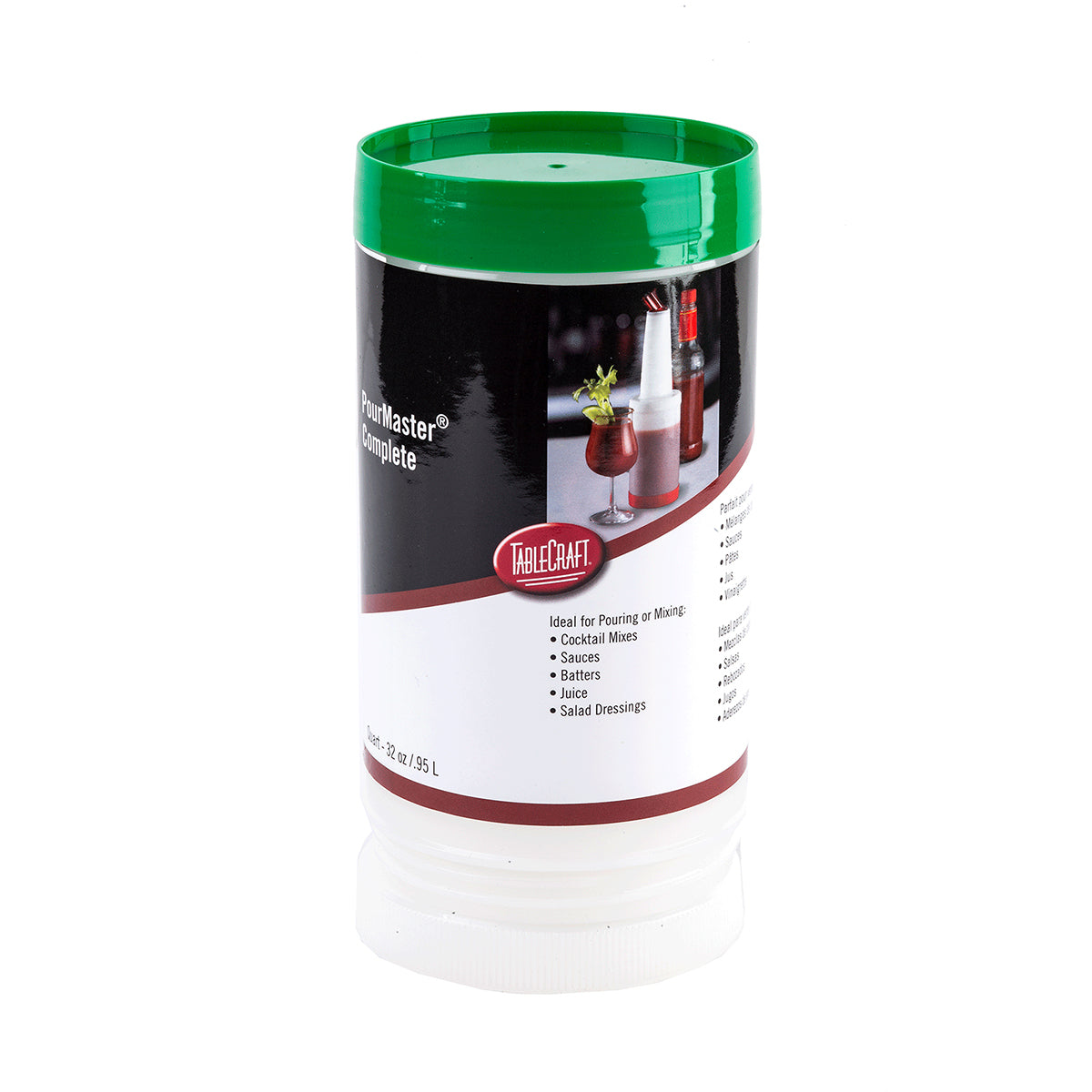 Bote de Plástico con Boquilla Verde de 32 oz PourMaster