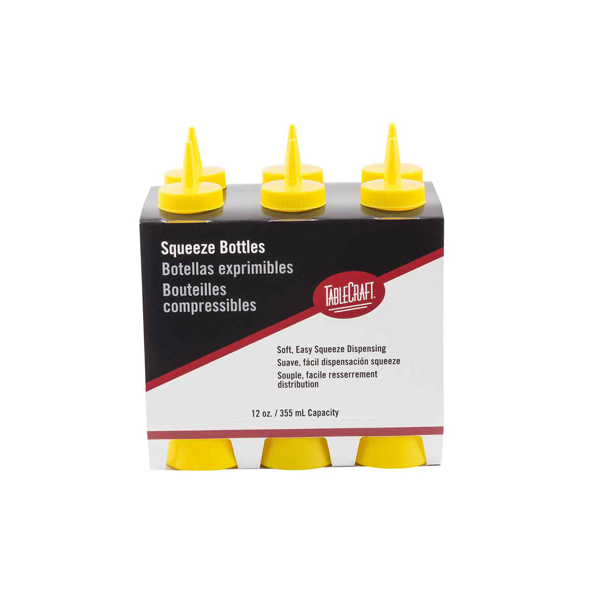 Bote de Plástico Despachador Amarillo de 350 ml con 6 Piezas