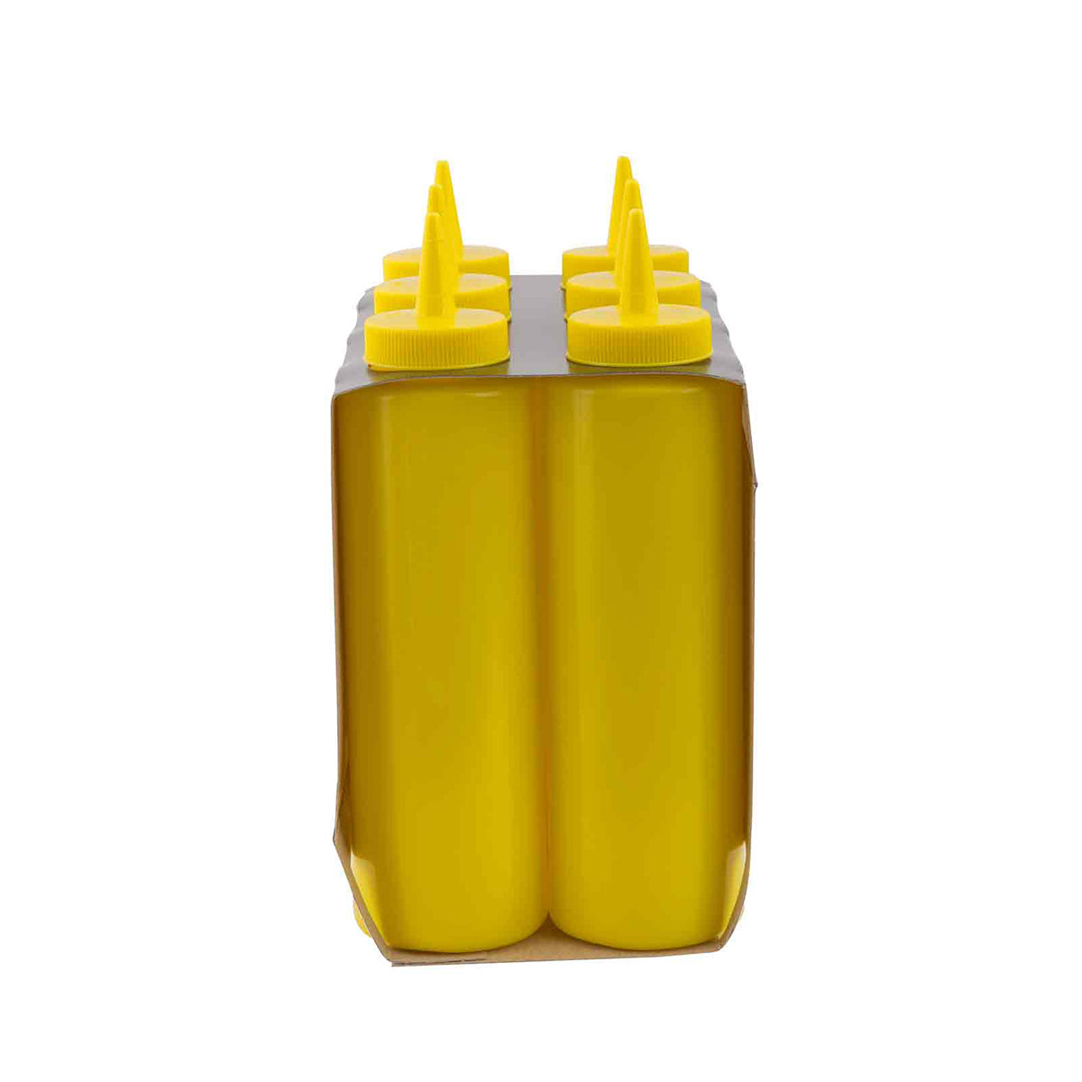 Bote de Plástico Despachador Amarillo de 350 ml con 6 Piezas