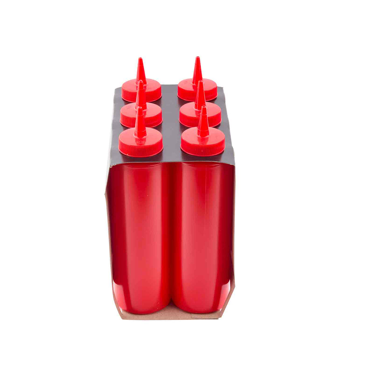Bote de Plástico Despachador Rojo de 350 ml con 6 Piezas