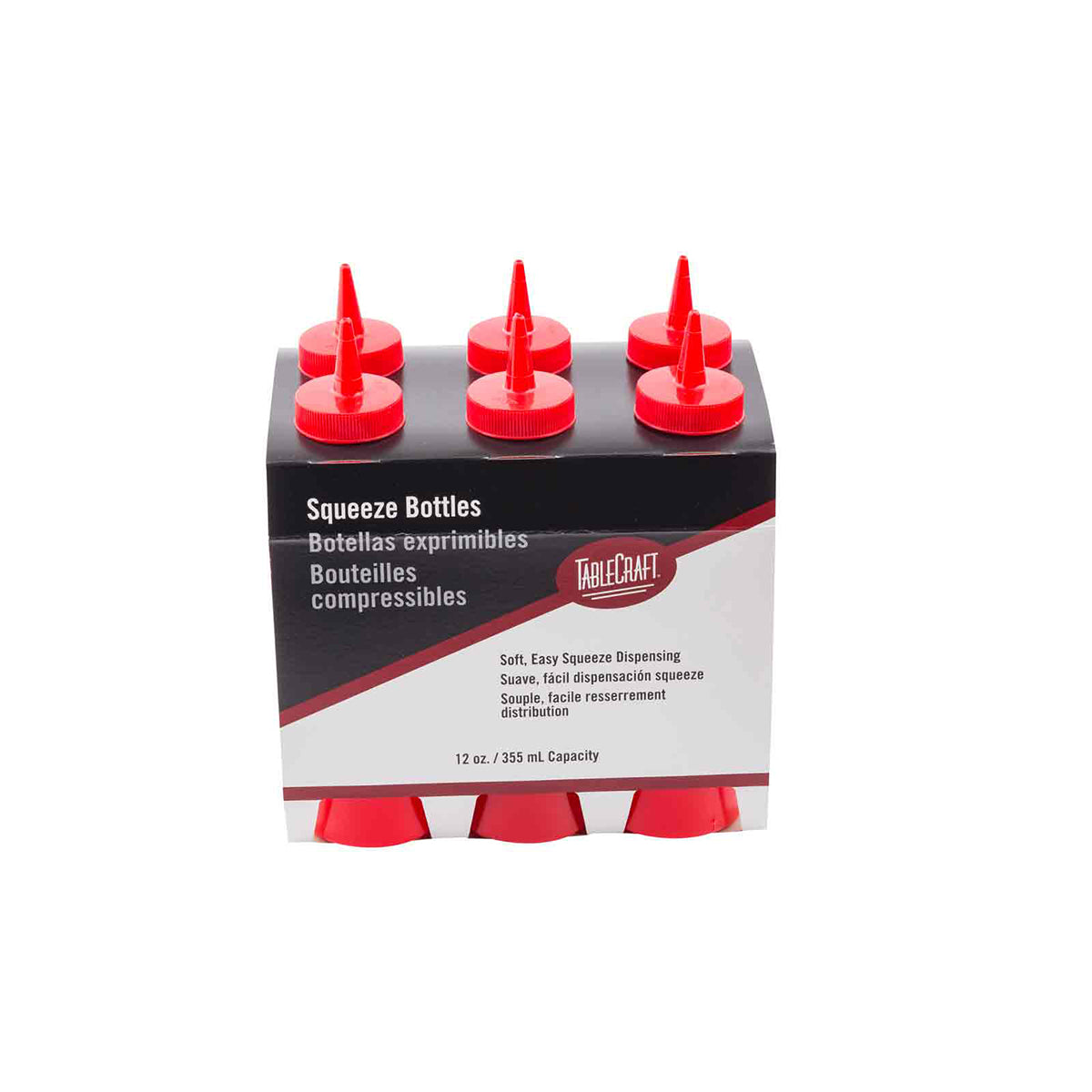 Bote de Plástico Despachador Rojo de 350 ml con 6 Piezas