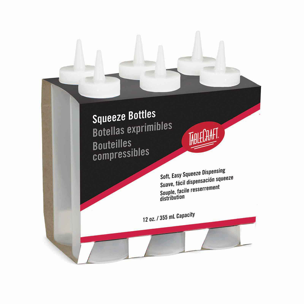 Bote de Plástico Despachador Transparente de 350 ml 6 Piezas