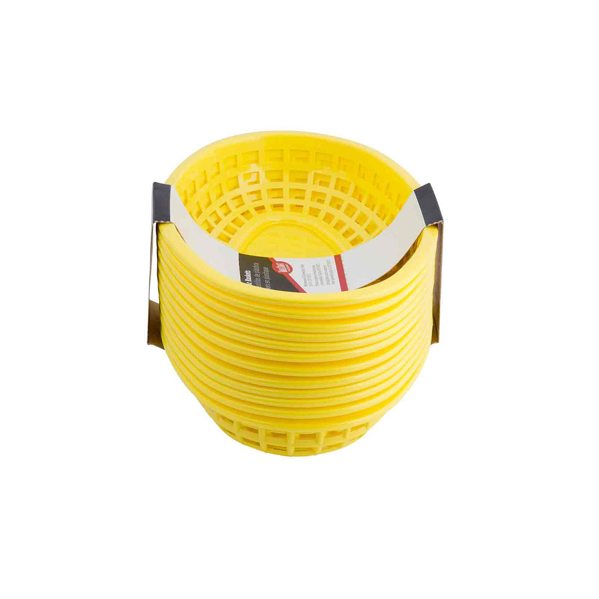Canastilla Oval de Plástico Amarillo 24x15x5 cm 12 piezas