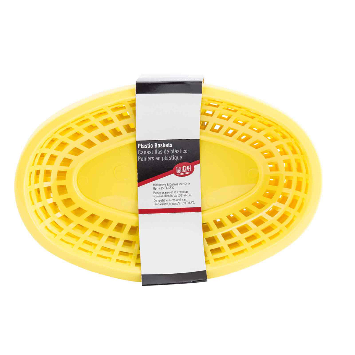 Canastilla Oval de Plástico Amarillo 24x15x5 cm 12 piezas