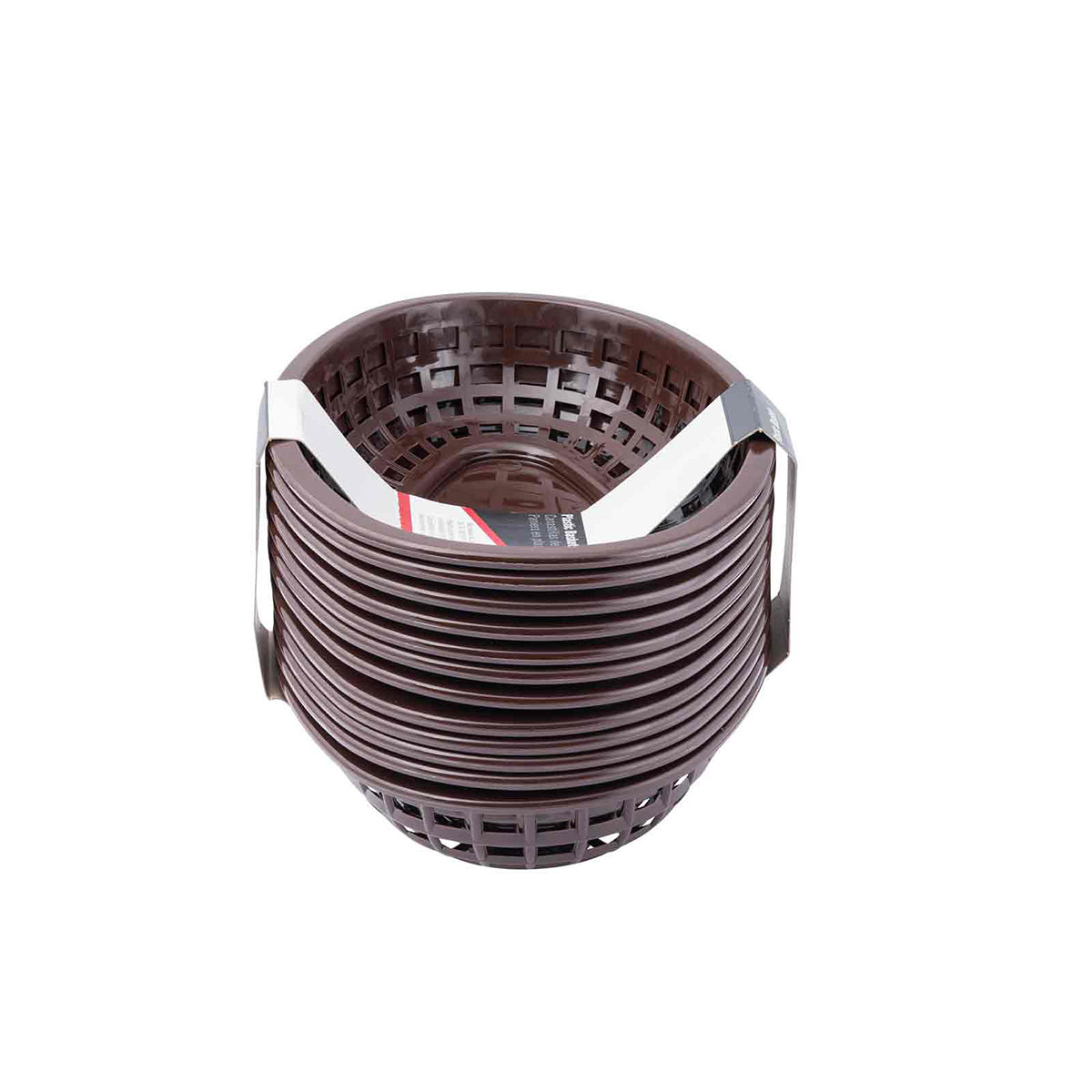 Canastilla Oval de Plástico Café de 24x15x5 cm 12 piezas