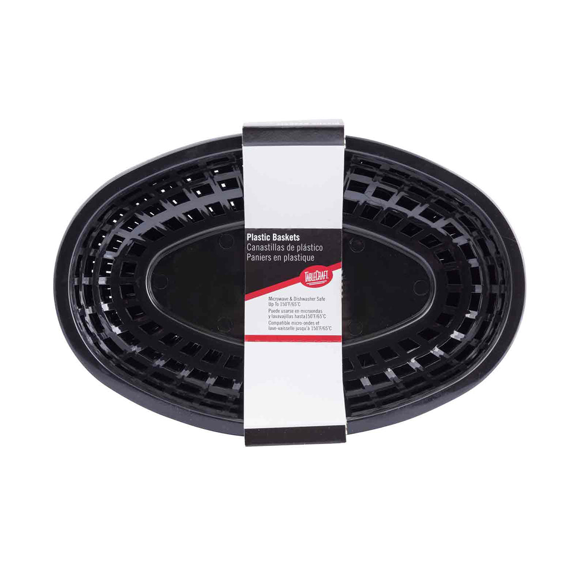 Canastilla Oval de Plástico Negro de 24x15x5 cm 12 piezas