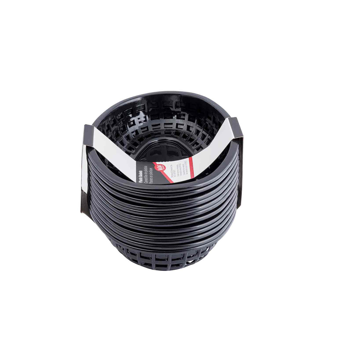 Canastilla Oval de Plástico Negro de 24x15x5 cm 12 piezas