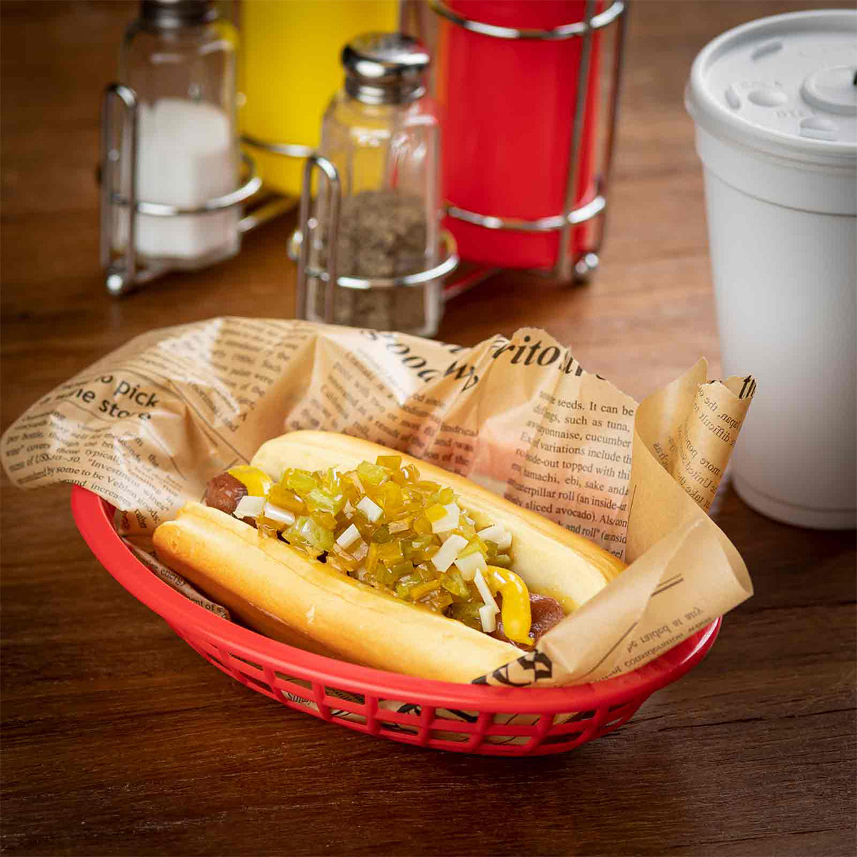 Canastilla Oval de Plástico Rojo 20 cm 12 piezas