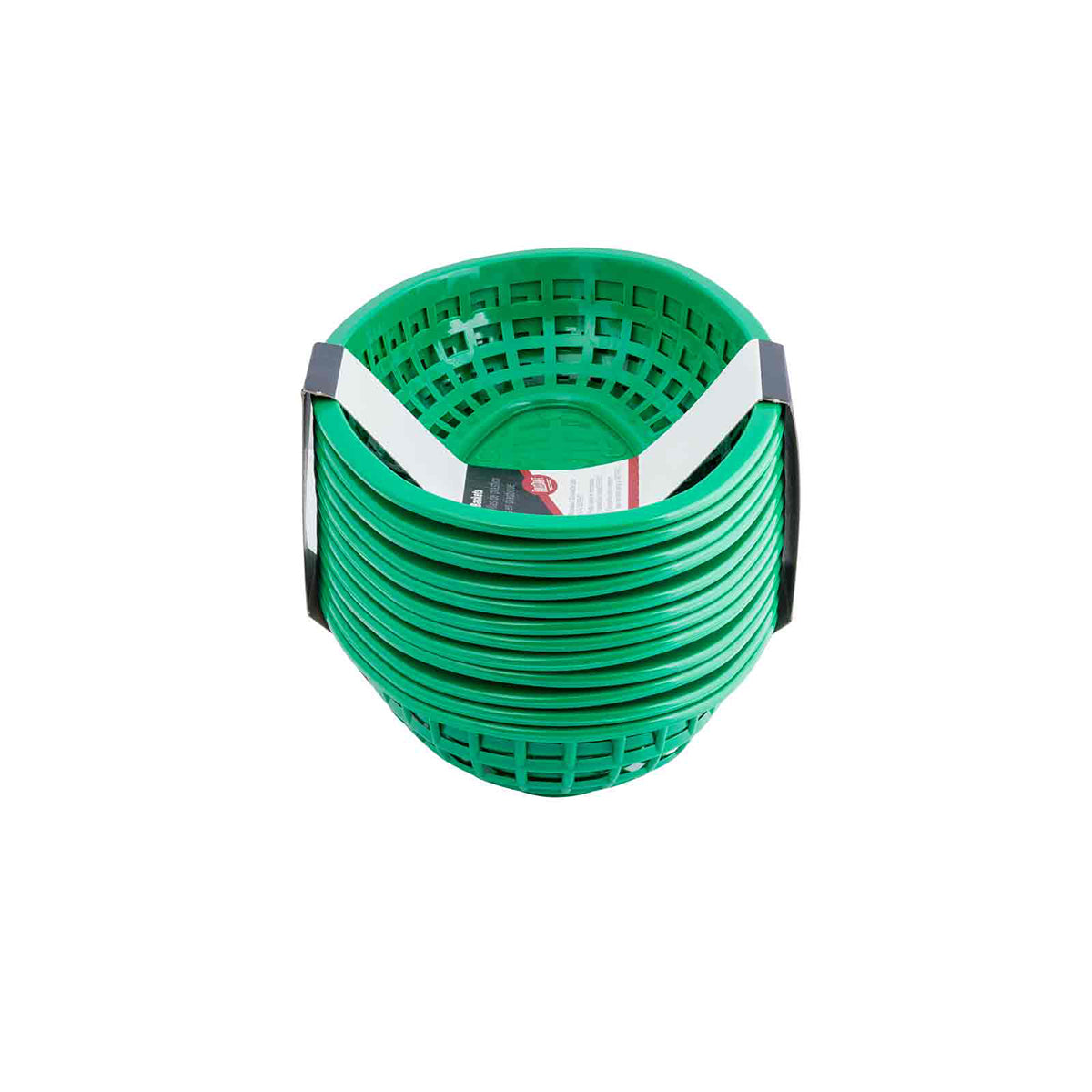 Canastilla Ovala de Plástico Verde 24x15x5 cm 12 piezas