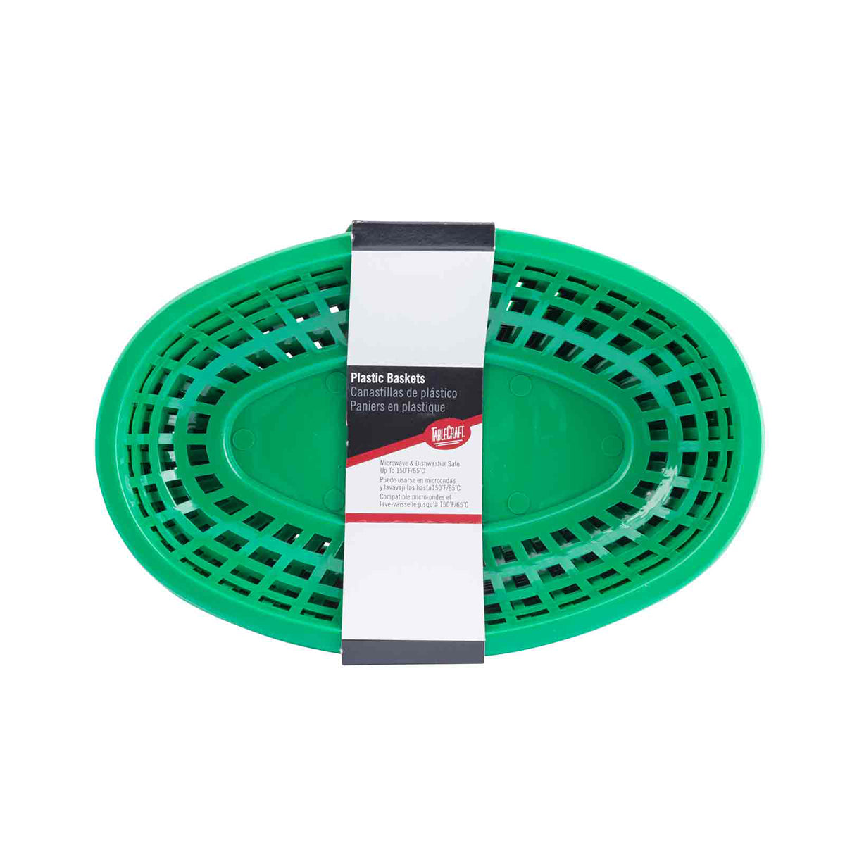 Canastilla Oval de Plástico Verde 24x15x5 cm 12 piezas