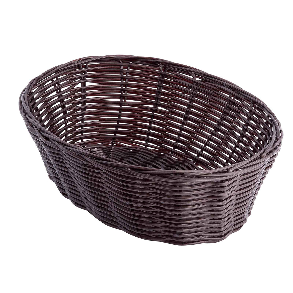 Canastilla Ovalada de Mimbre Café de 25 cm 12 piezas