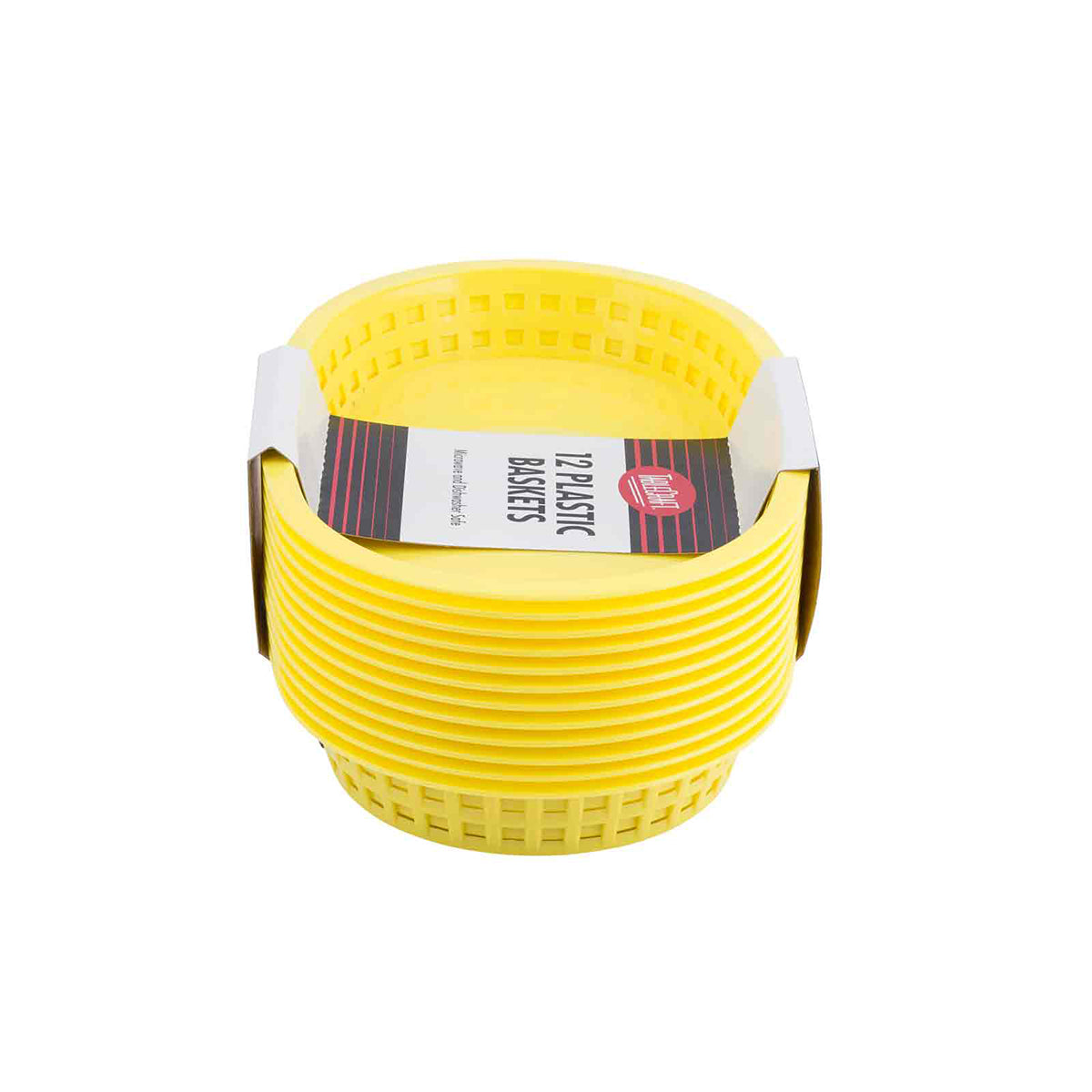 Canastilla Ovalada de Plástico Amarillo de 26.5 cm 12 piezas