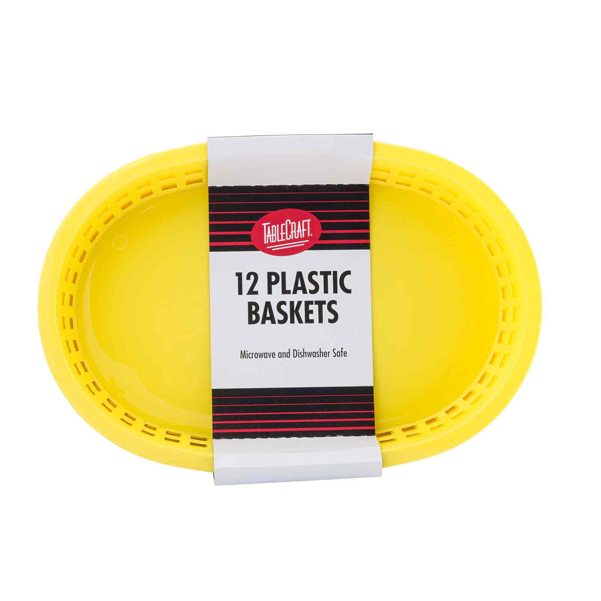 Canastilla Ovalada de Plástico Amarillo de 26.5 cm 12 piezas