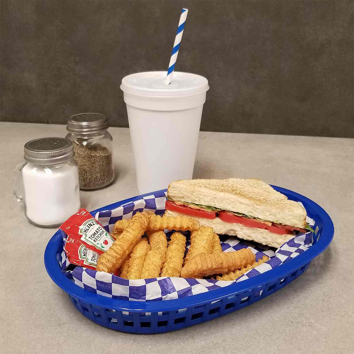 Canastilla Ovalada de Plástico Azul de 26.5 cm 12 piezas