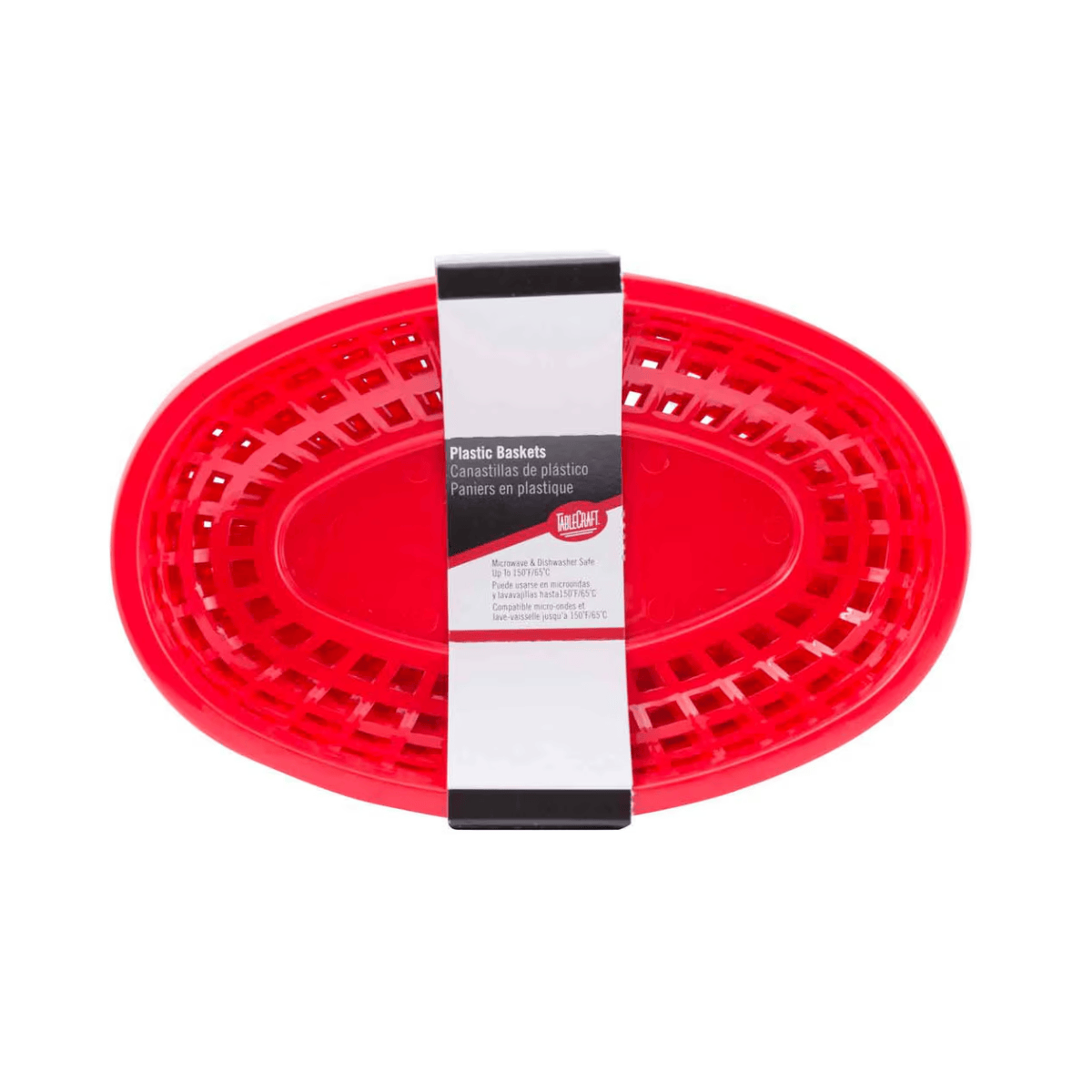 Canastilla Ovalada de Plástico Rojo 24 x 15 x 5 cm 12 piezas