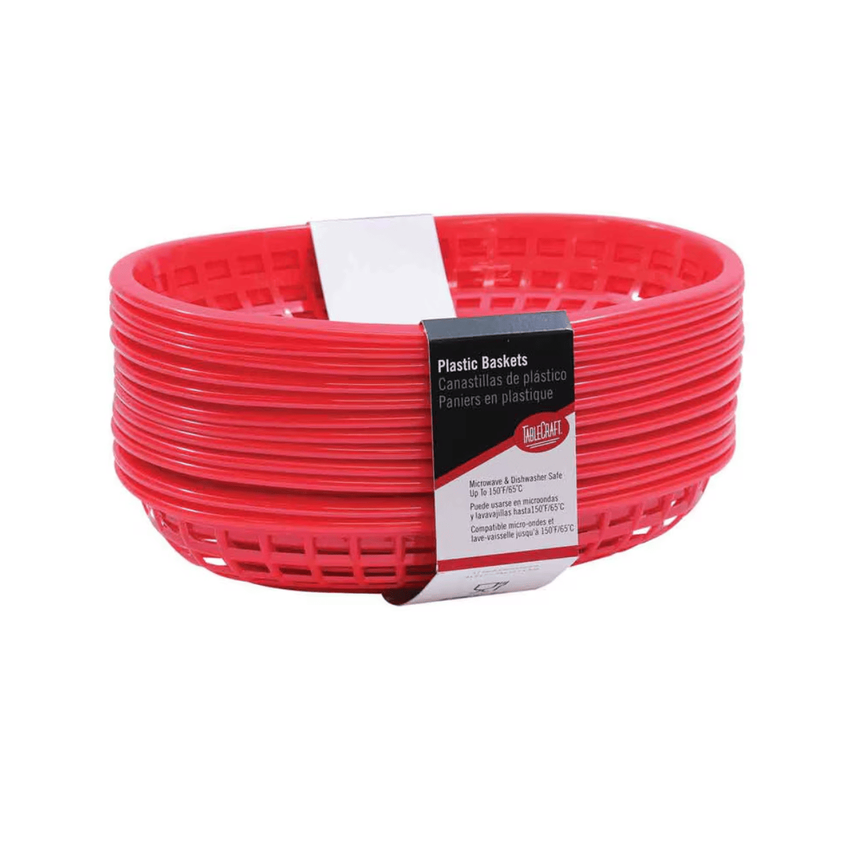 Canastilla Ovalada de Plástico Rojo 24 x 15 x 5 cm 12 piezas