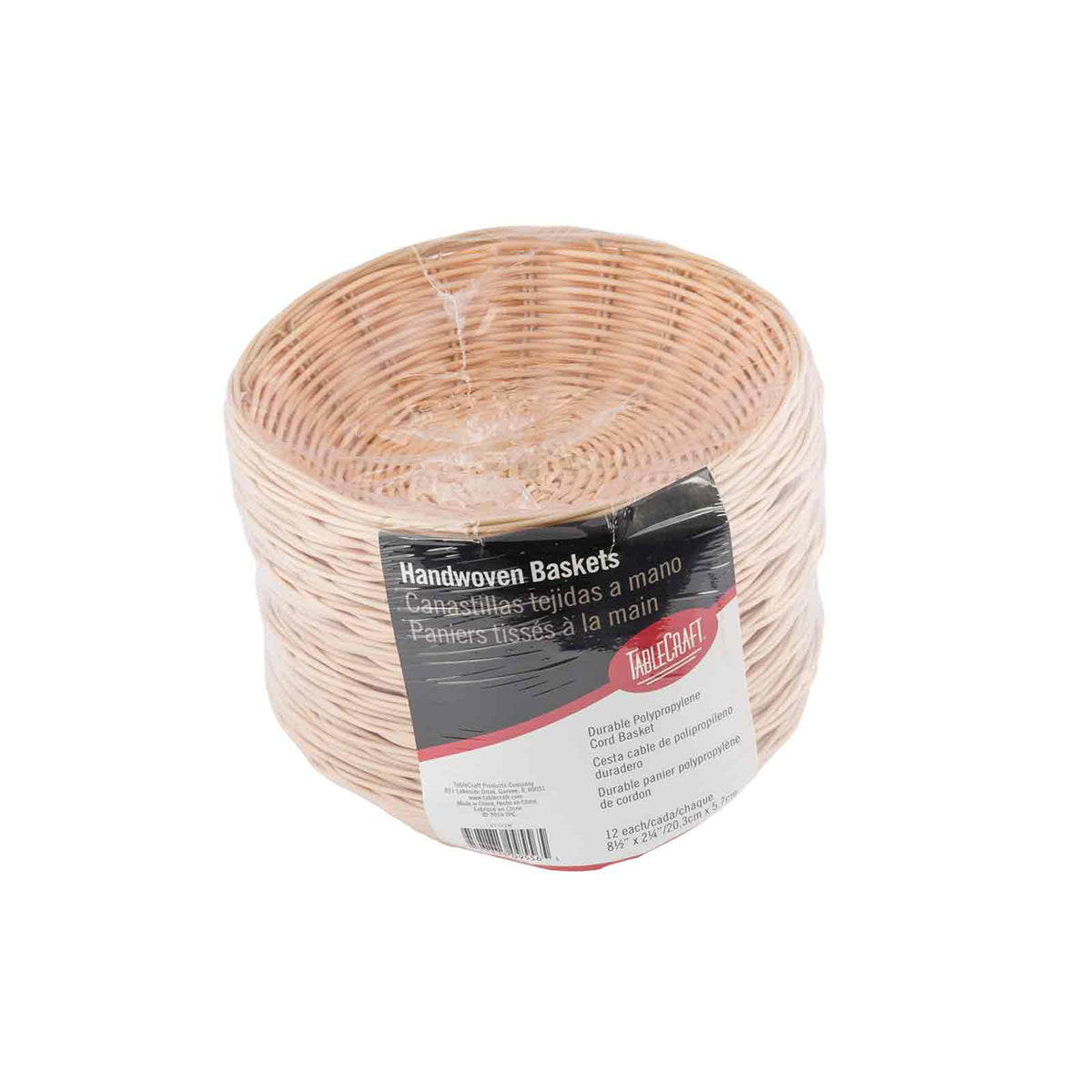 Canastilla Redonda de Plástico 8.5”x2.75” 12 piezas