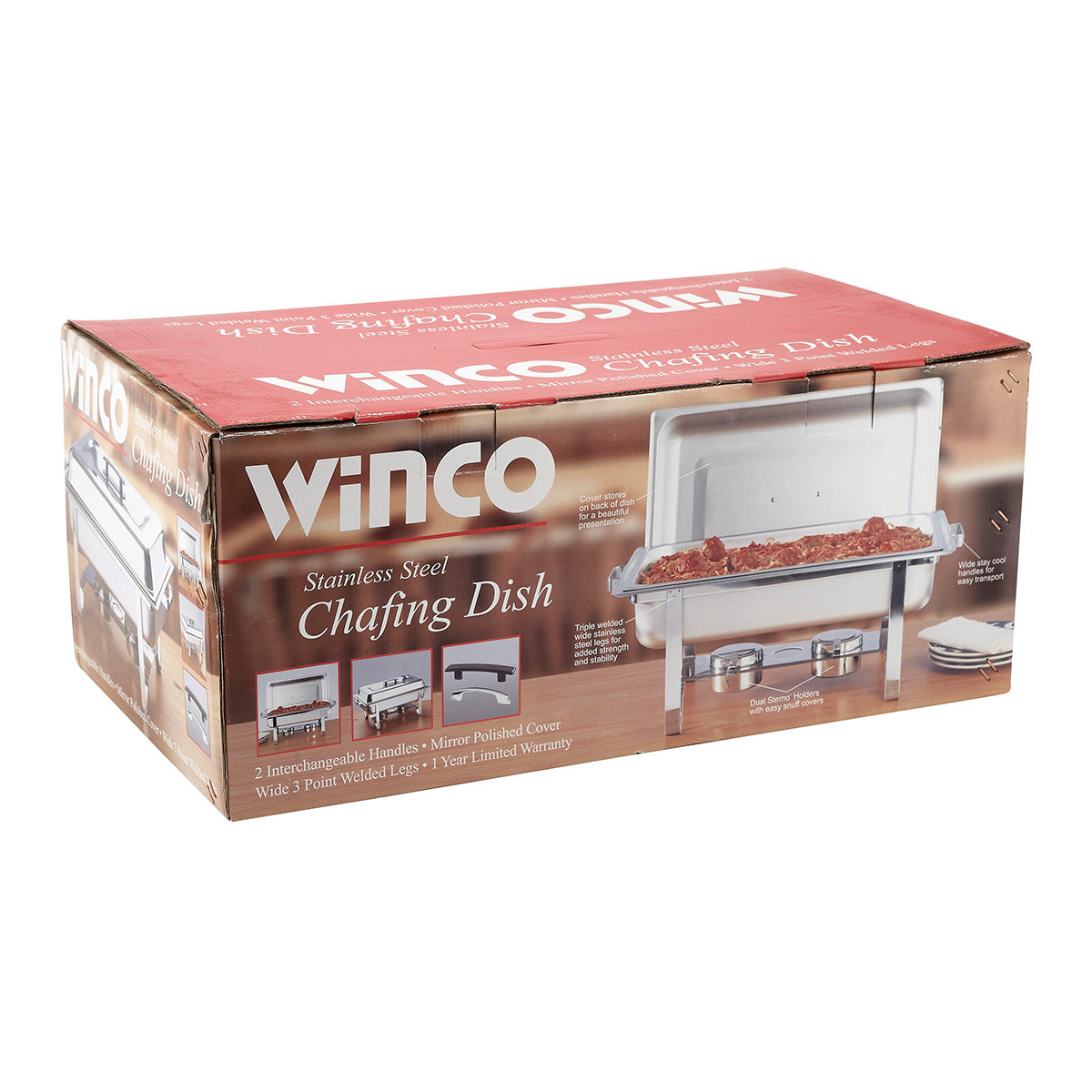 Chafer Rectangular de 8 qt con 2 Agarraderas