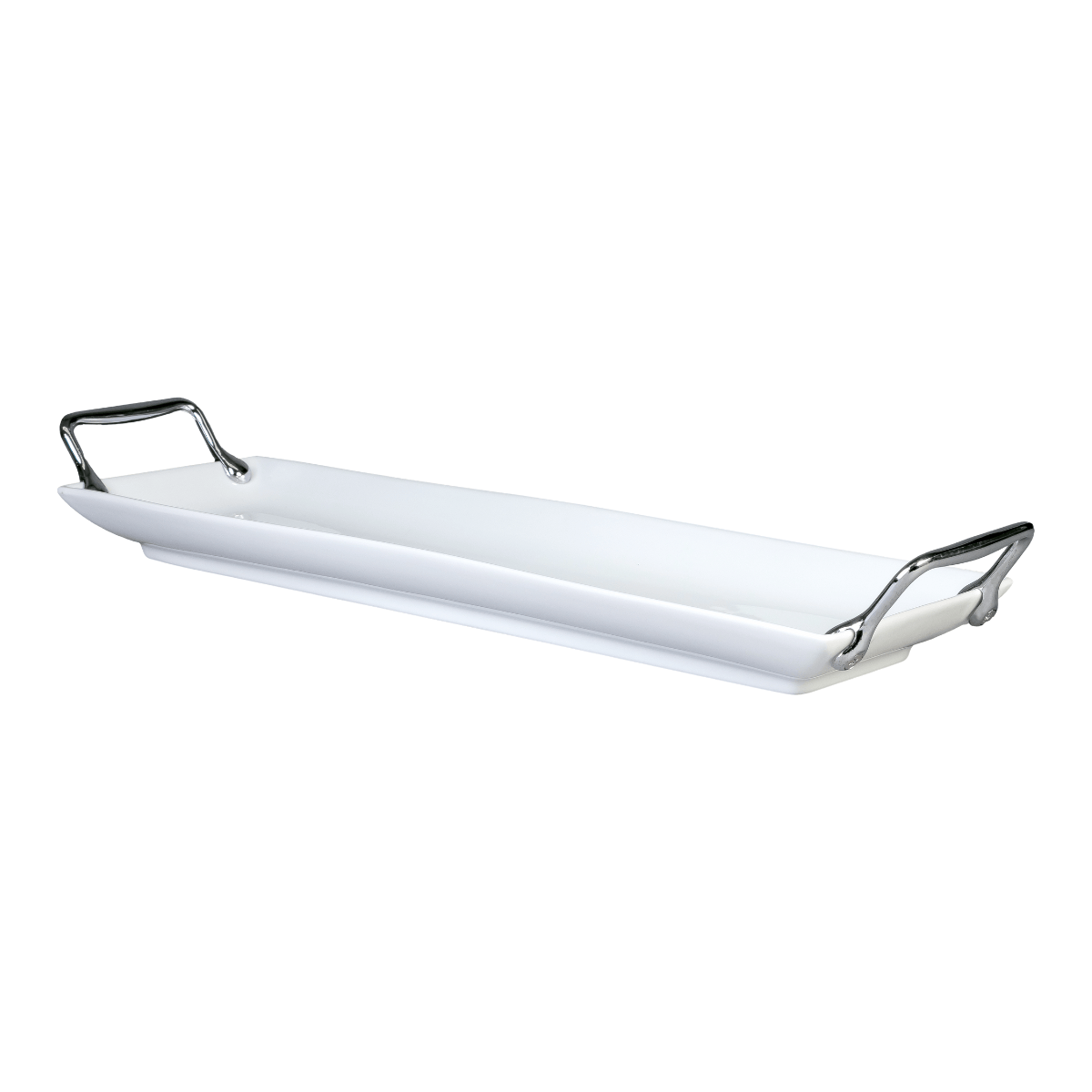 Charola Rectangular de Porcelana con Asa 58 x 15 cm Buffet Contiene 12 Piezas 