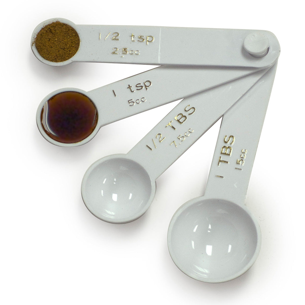 Cucharas para Medir de Plástico 4 Piezas 1/2 a 1 Cucharada