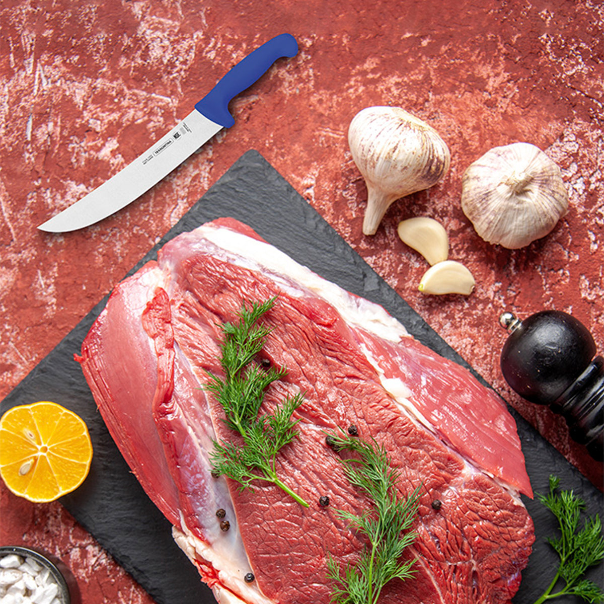 Cuchillo Bistecero de 10 Pulgadas con Mango de Color Azul