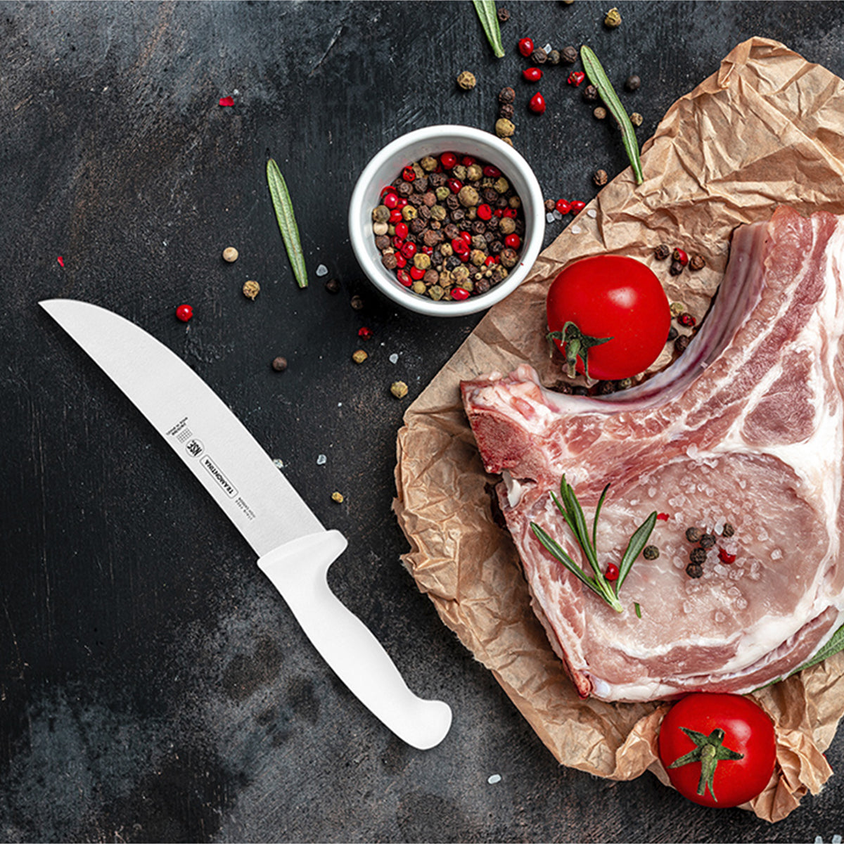 Cuchillo Bistecero de 8 Pulgadas con Mango de Color Blanco