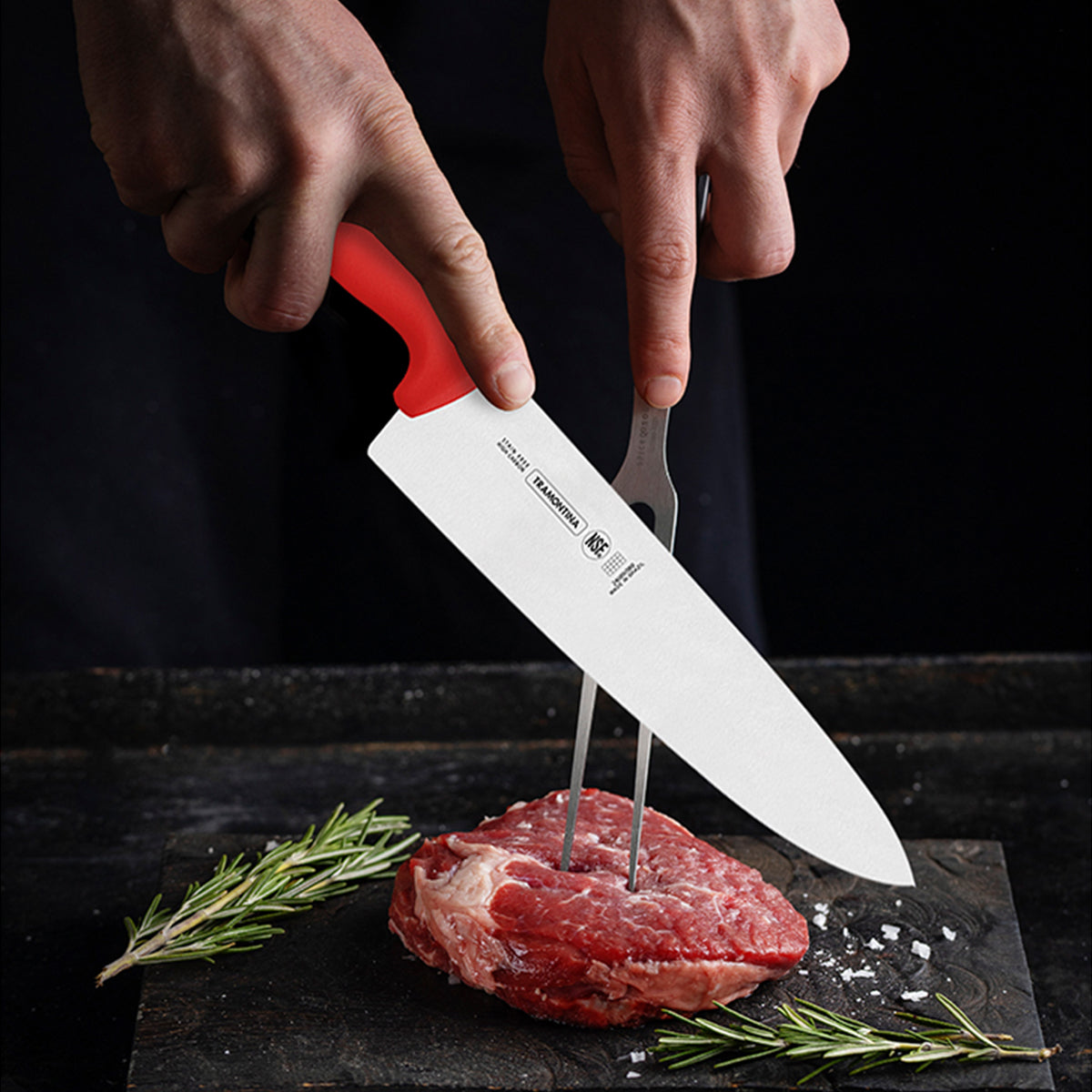 Cuchillo Chef de 10 Pulgadas con Mango de Polipropileno Rojo