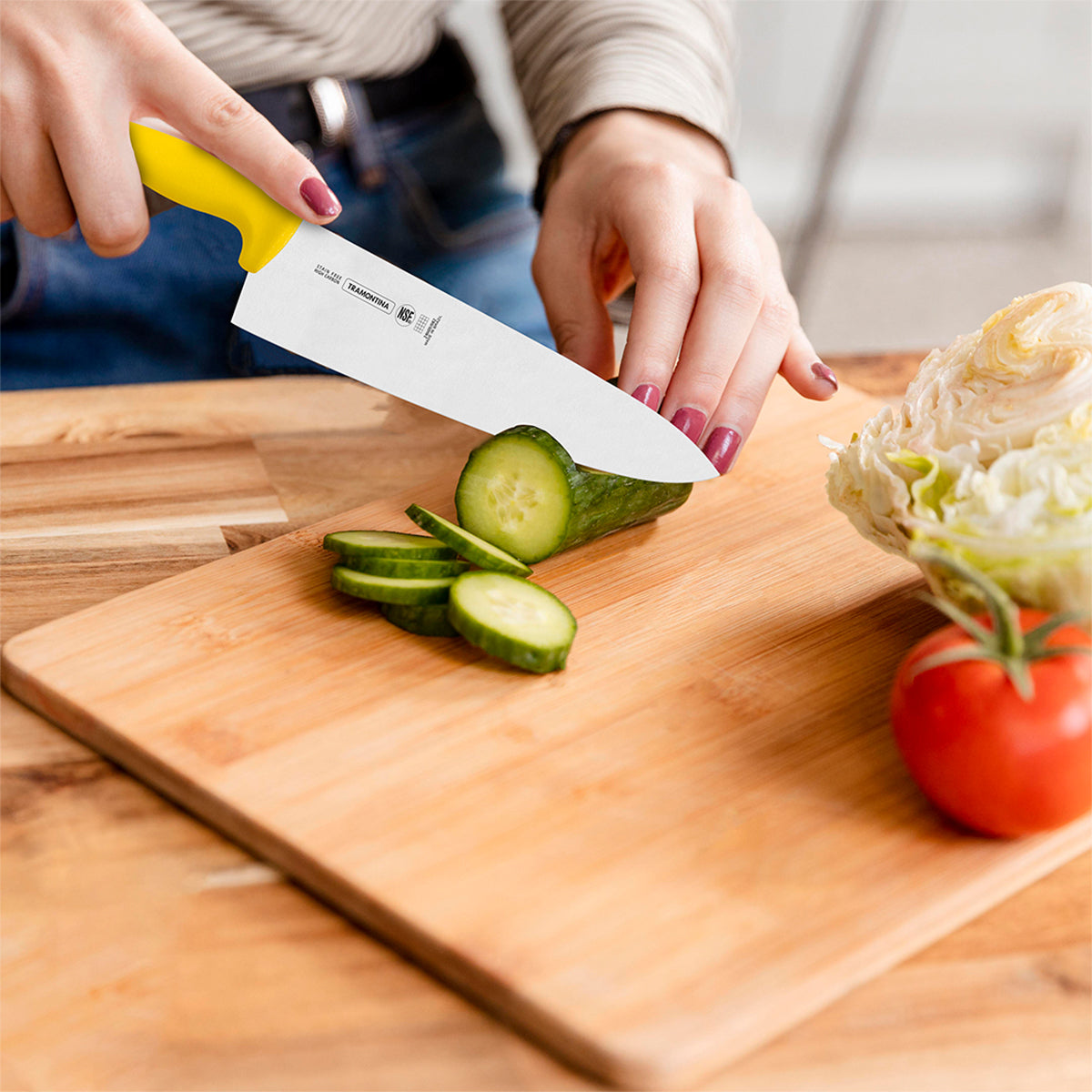 Cuchillo Chef 12 Pulgadas, Mango de Polipropileno Amarillo