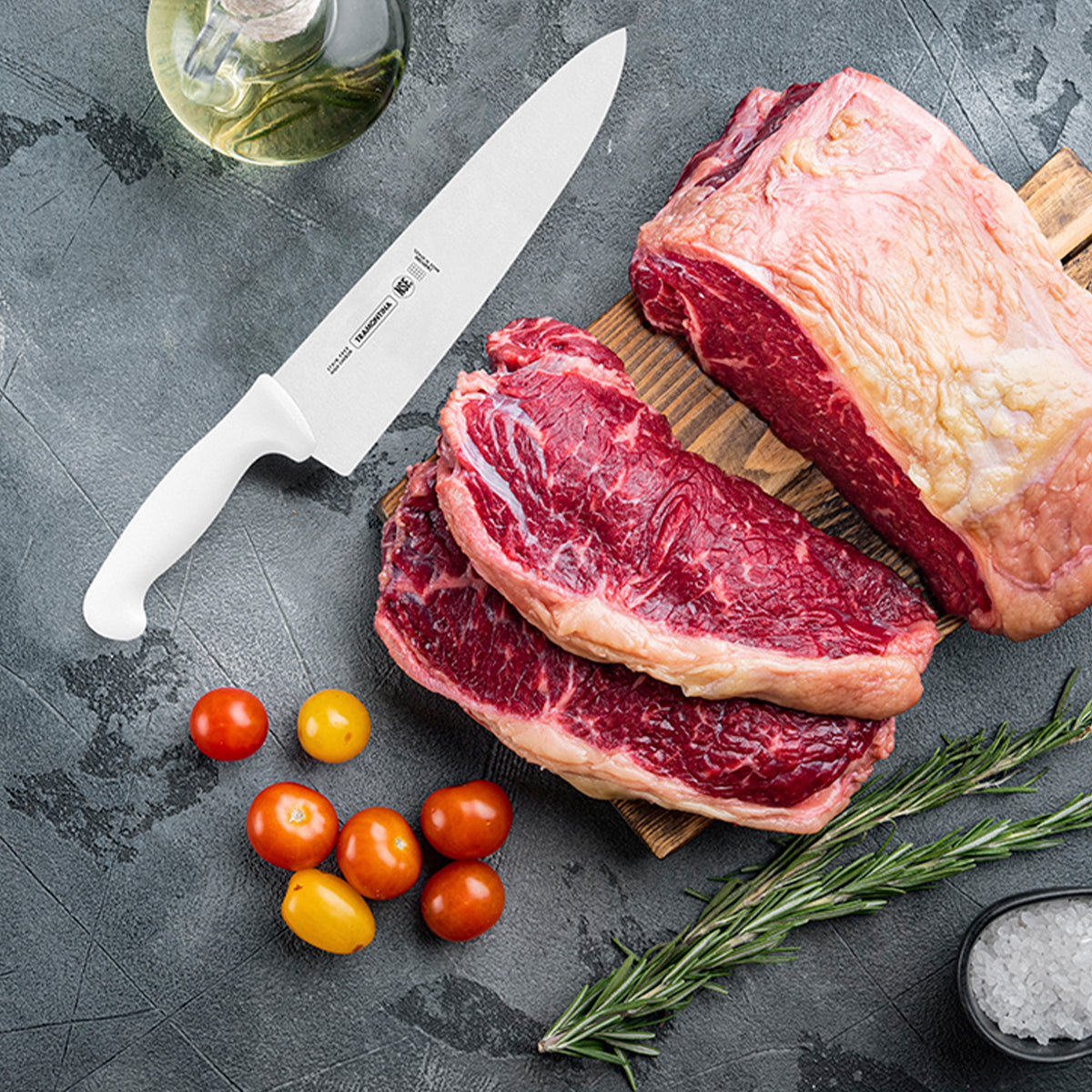 Cuchillo Chef de 12 Pulgadas con Mango Polipropileno Blanco