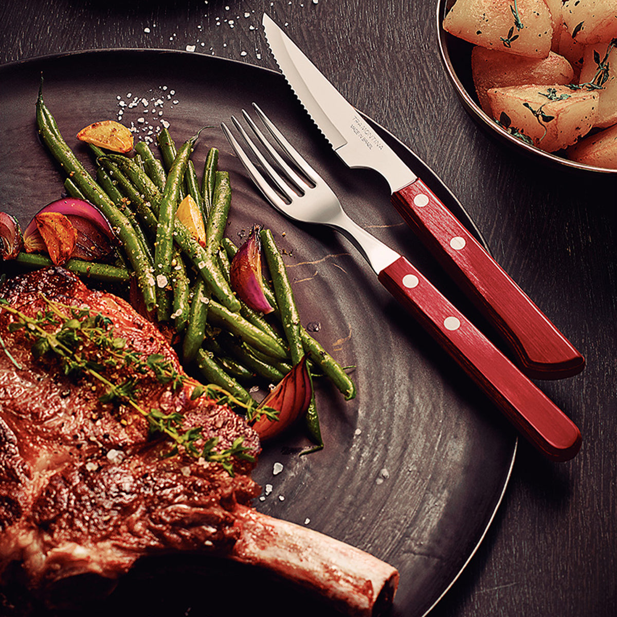 Cuchillo Chuletero para Steak de 4 Pulgadas Mango Polywood