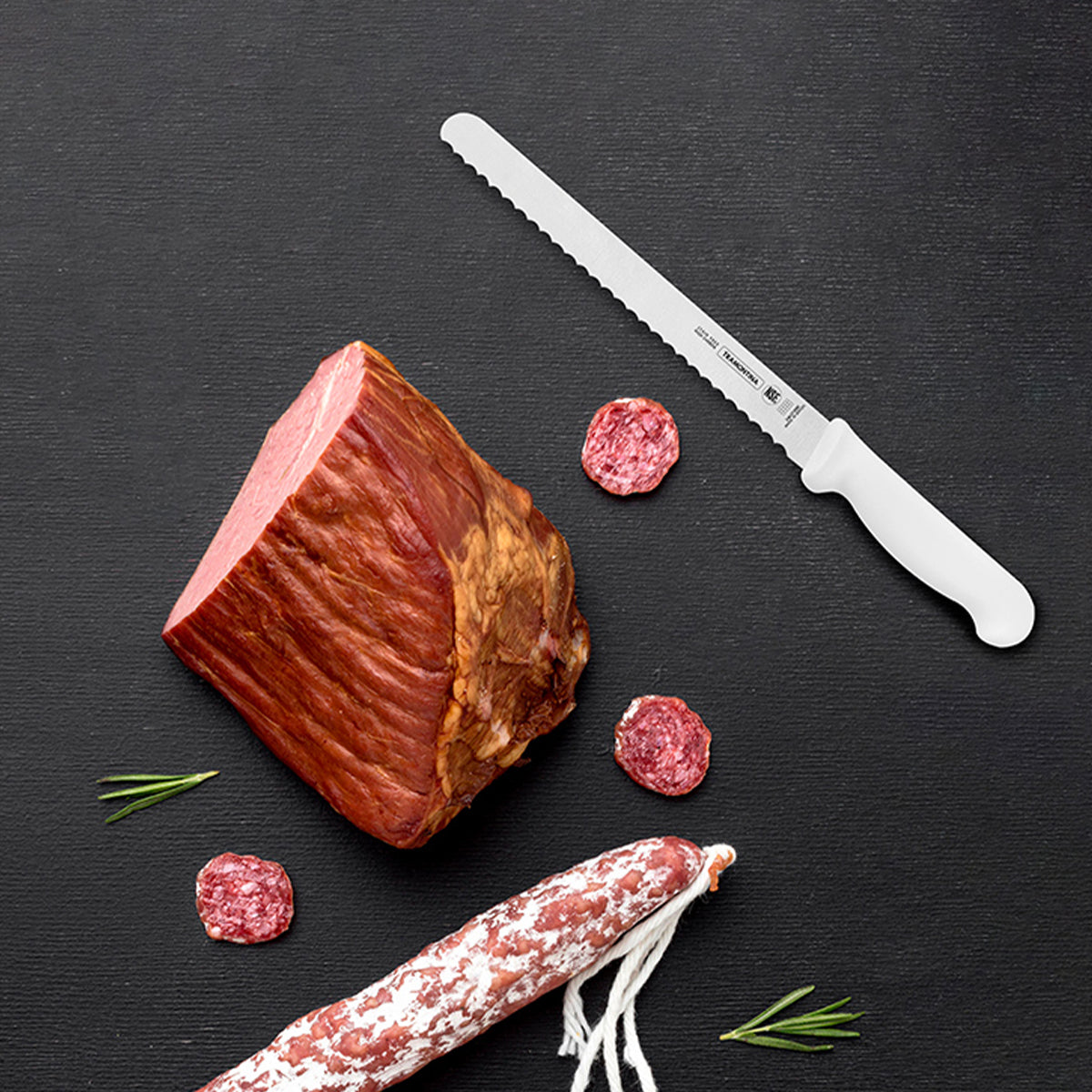 Cuchillo Dentado para Jamón o Pan Roastbf 10 Pulgadas Blanco