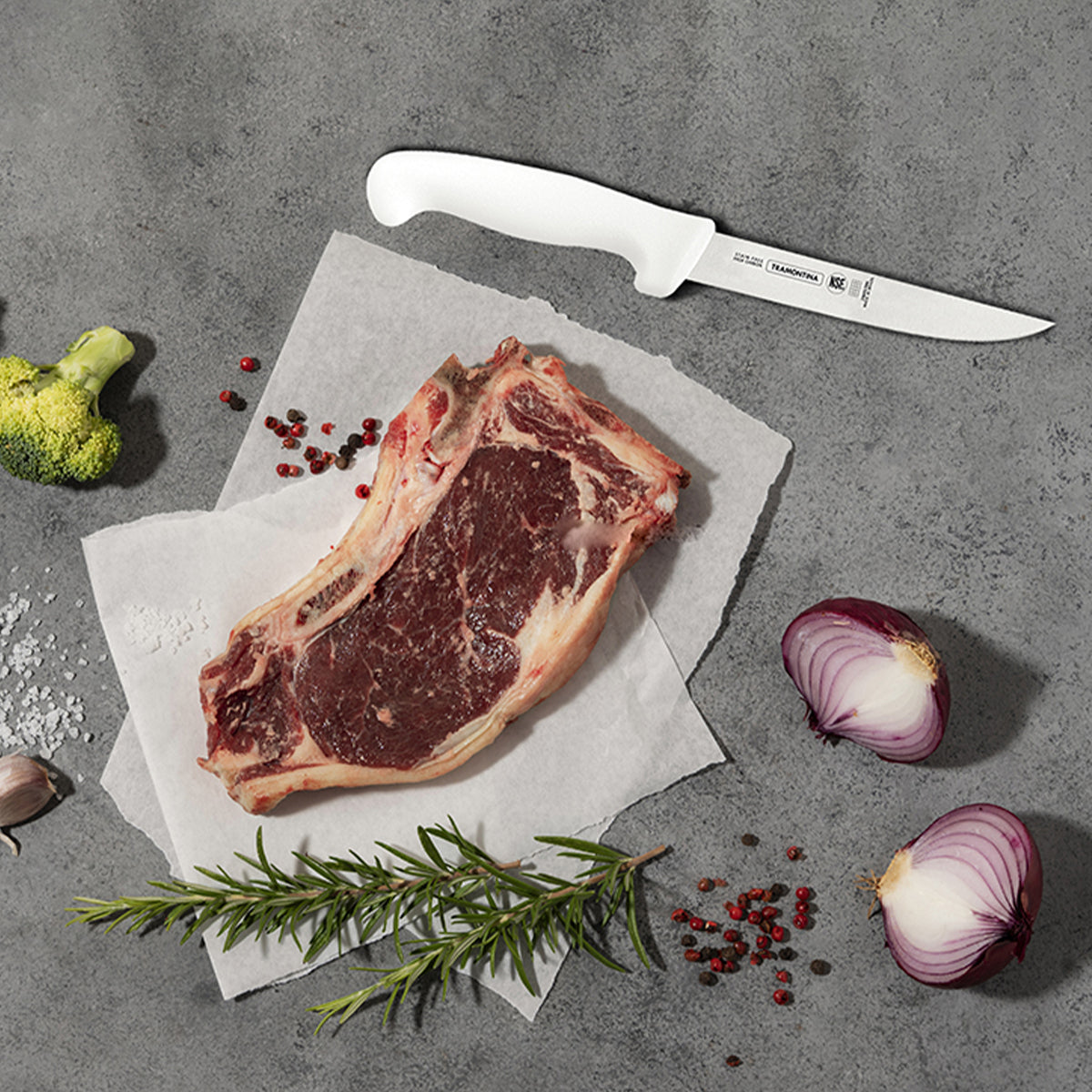 Cuchillo para Deshuesar, Recto de 6 Pulgadas Rígido Blanco