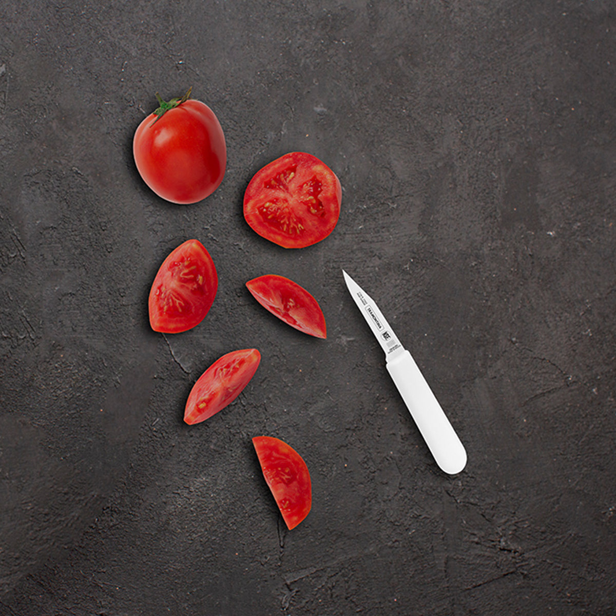 Cuchillo Mondador Filo Recto de 3 Pulgadas con Mango Blanco