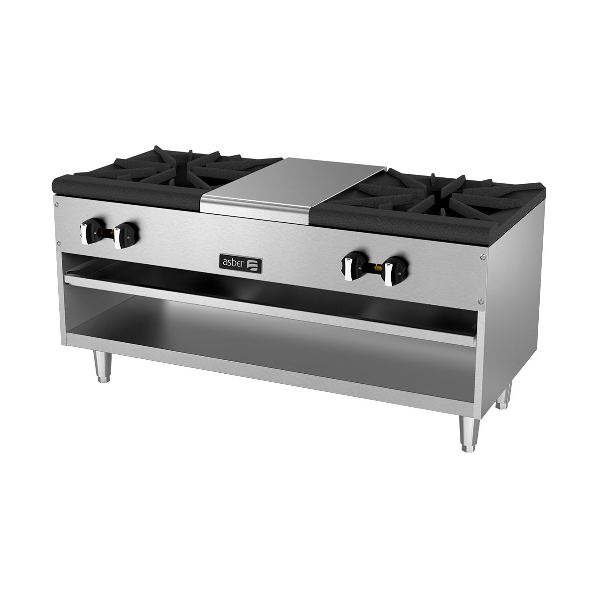 Estufón Doble 4 Quemadores 121 x 64 x 61 cm de Gas Natural