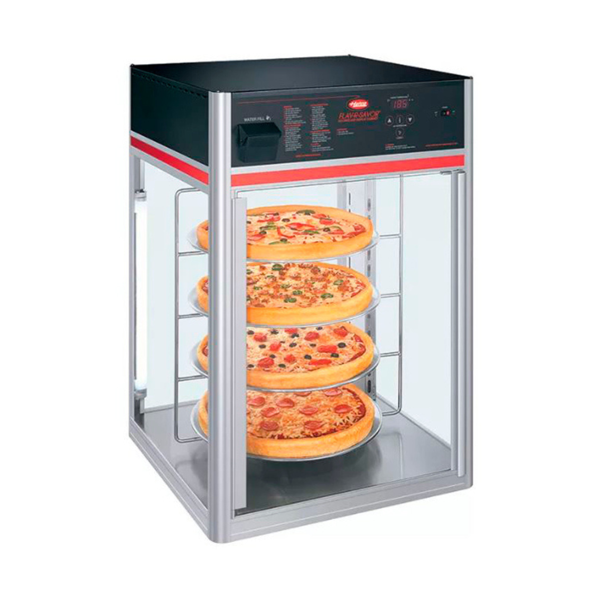 Exhibidor para 4 Pizzas con 1 Puerta y Rack Fijo 120 V 