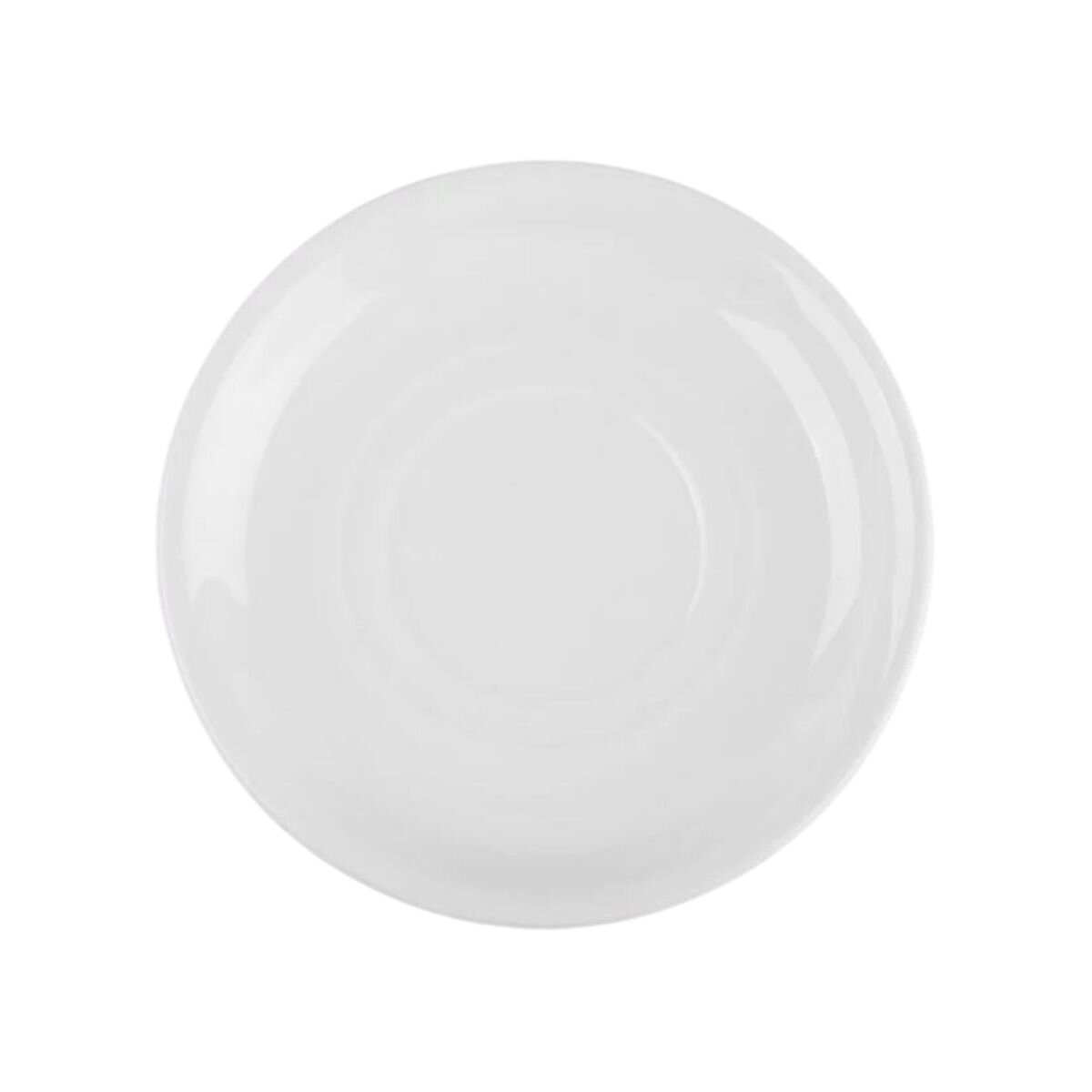 Plato para Café Rolled Edge de Porcelana Blanca