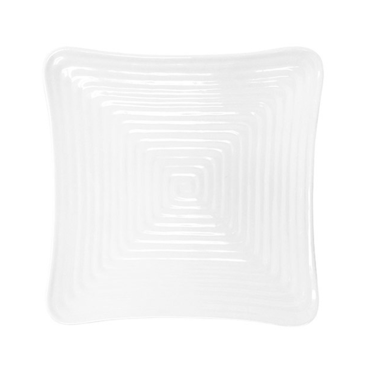 Plato Cuadrado con Relieve 27 cm Melamina Blanca 24 Piezas