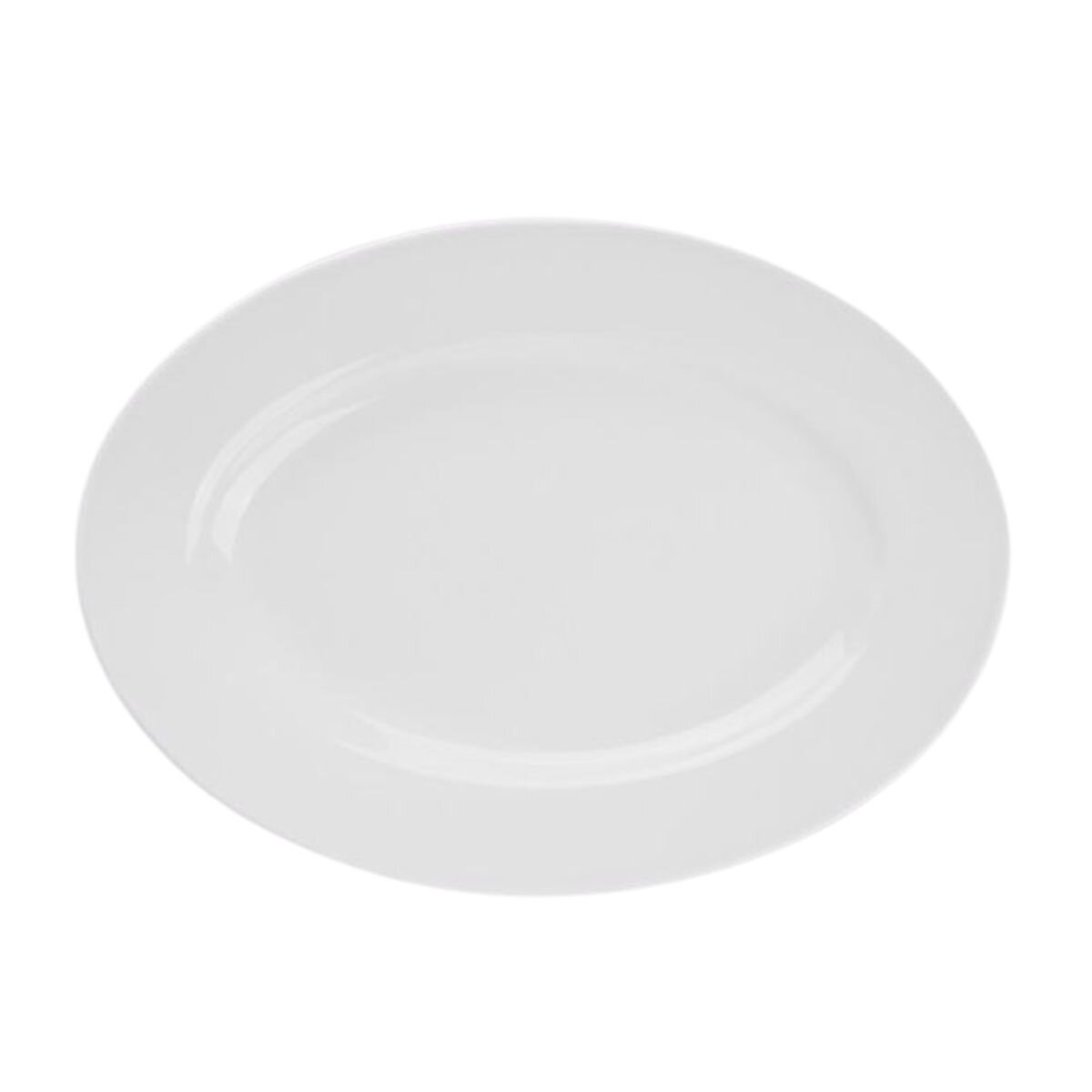 Plato Ovalado 34.9 cm Rolled Edge Porcelana Blanco