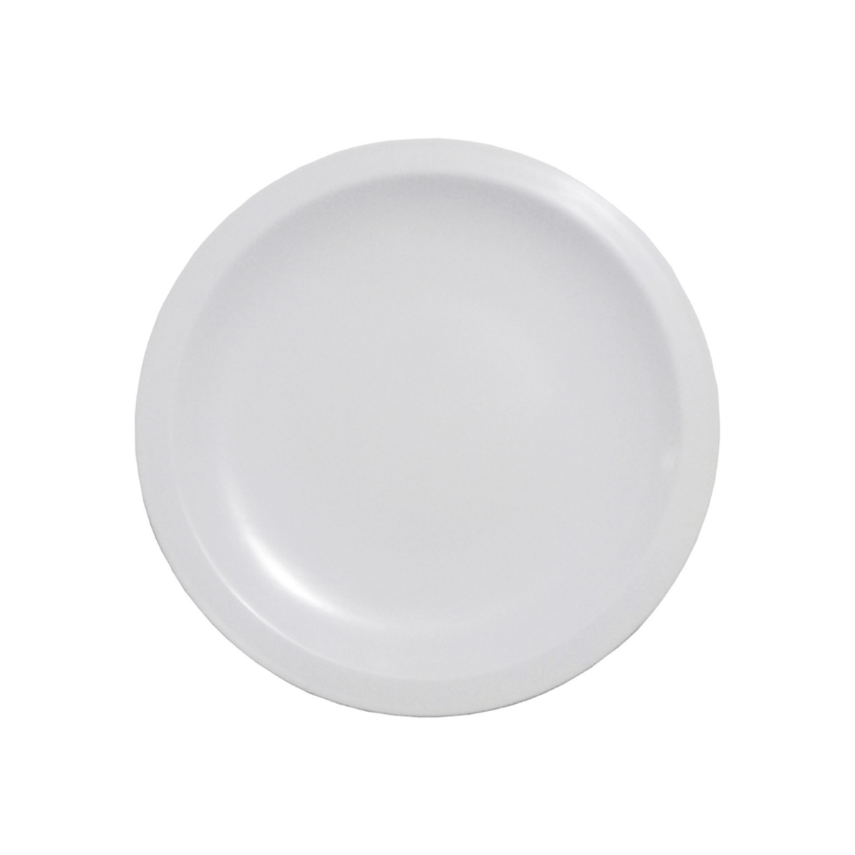 Plato Trinche de 24.8 cm de Melamina Blanca Contiene 24 Piezas