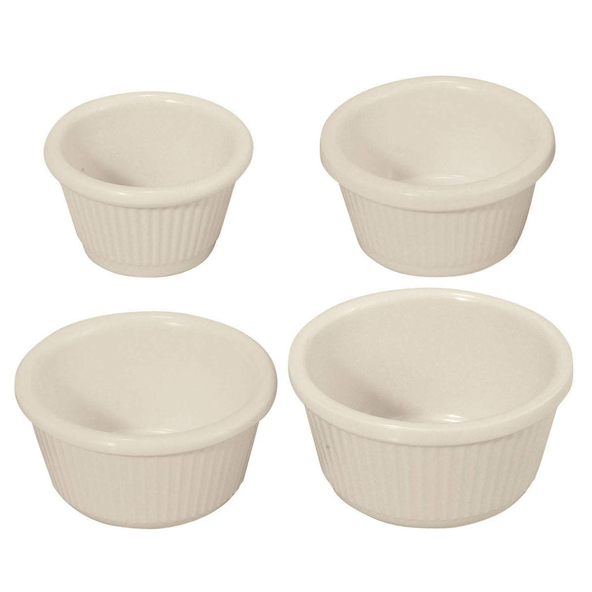 Ramekin Hueso Panelado 2 oz de Melamina Contiene 12 Piezas