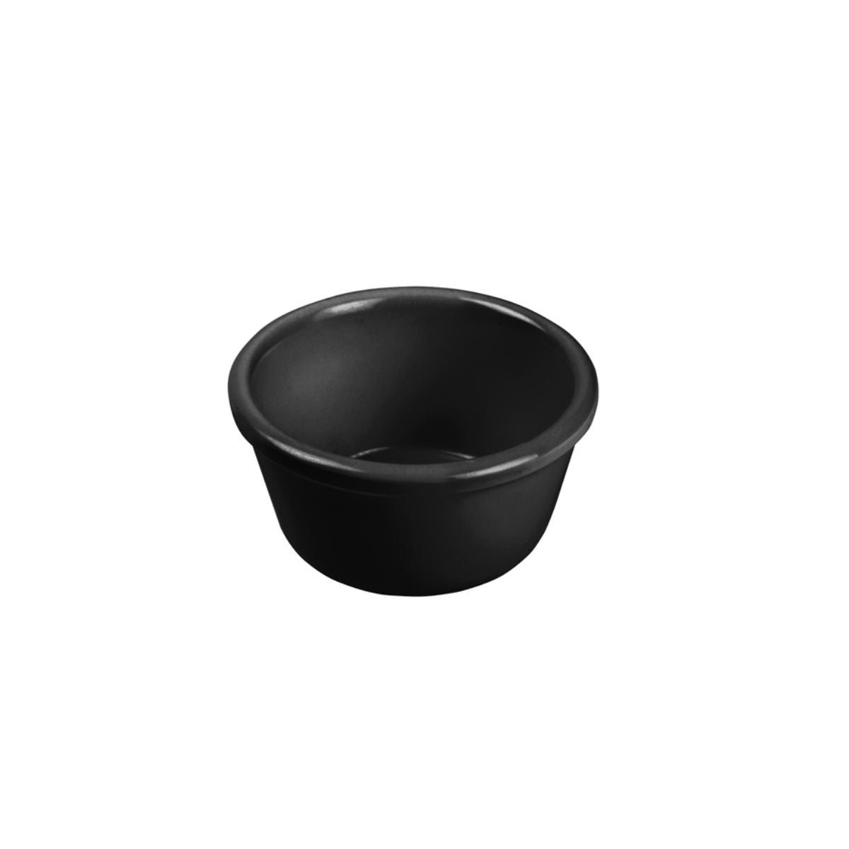 Ramekin Liso de 3 oz Color Negro de Melamina Contiene 12 Piezas