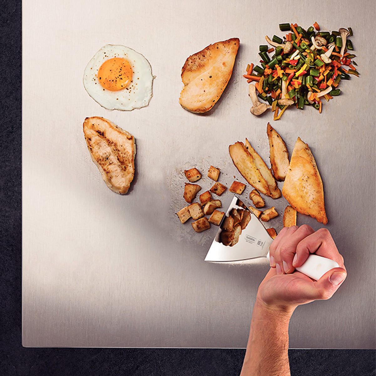 Raspadora Tipo Pintor 5x4 con Mango de Plástico Color Blanco