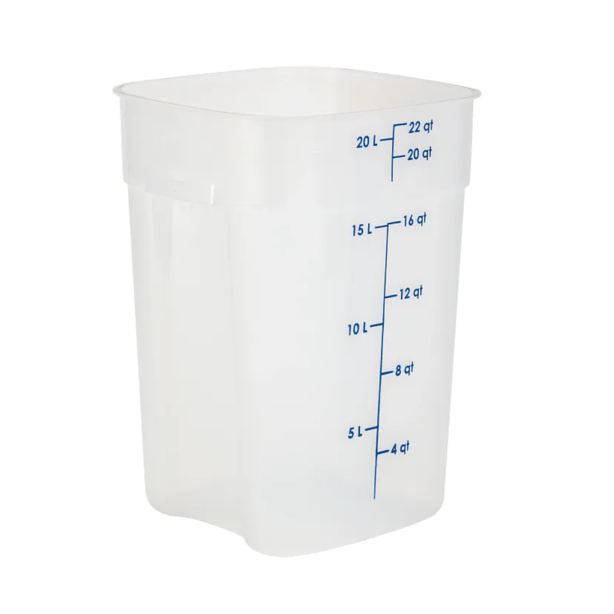 Recipiente Cuadrado de Polipropileno Translúcido 22 Lt 