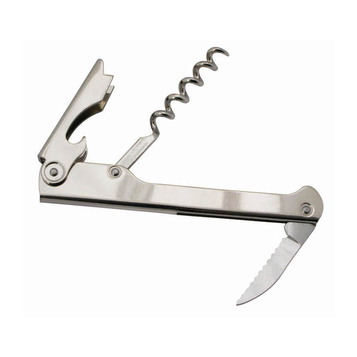 Sacacorchos Cromado con Navaja Plegable