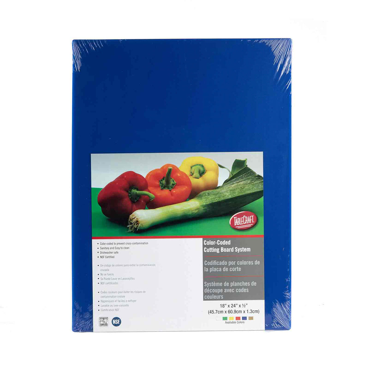 Tabla para Picar de Plástico Azul de 46 x 61 cm NFS