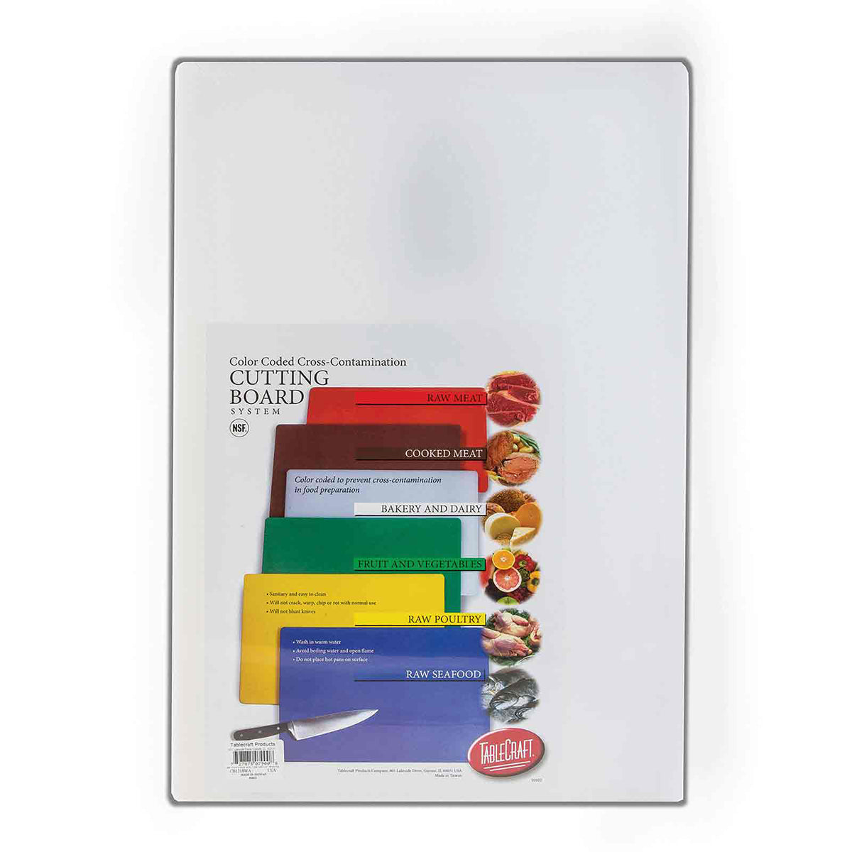 Tabla para Picar de Plástico Blanco de 30 x 46 cm NFS