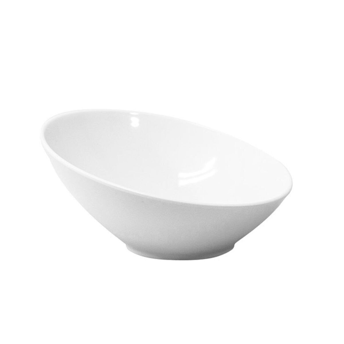 Tazón Inclinado de 21 cm de Melamina Blanca con 50 Piezas